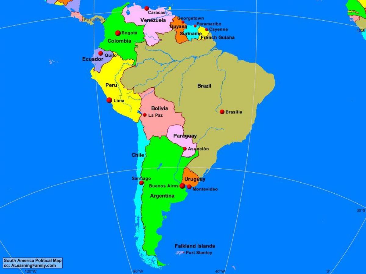 Peta Lima amerika selatan
